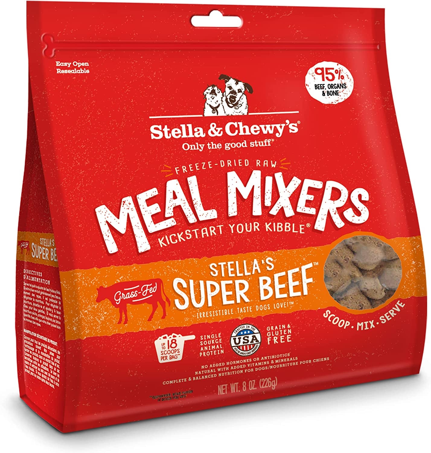 Stella & Chewy'S Freeze Dried Raw Chewy’S Chicken Meal Mixers - Dog Food Topper for Small & Large Breeds - Grain Free, Protein Rich Recipe