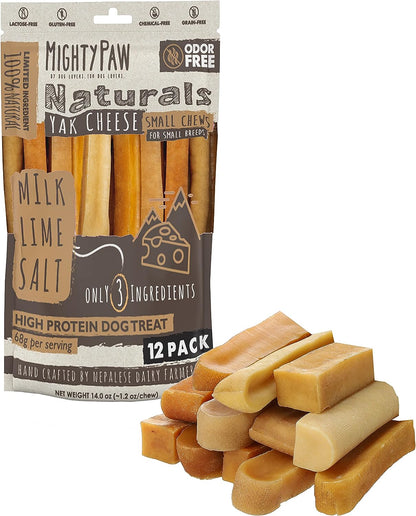 Mighty Paw Yak Cheese Dog Chews - All-Natural Treats for Dogs - High Protein Treat with 68 Grams of Protein per Chew - Delicious and Long Lasting - Odor Free with Limited Ingredients