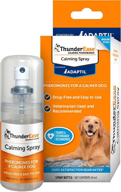 Thunderease Dog Calming Pheromone Spray, Powered by ADAPTIL, Reduce Anxiety during Travel, Vet Visits and Boarding