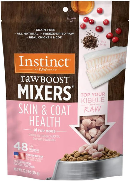 Instinct Raw Boost Mixers Freeze Dried Raw Dog Food Topper, Grain Free Dog Food Topper with Functional Ingredients