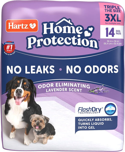 Hartz Home Protection Lavender Scented Dog Pads, Super Absorbent & Won'T Leak, Odor Eliminating