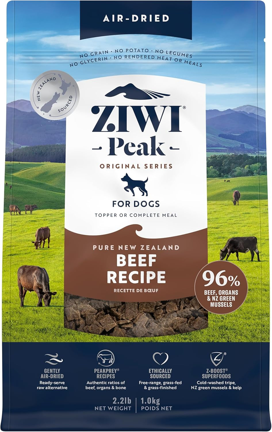 ZIWI Peak Air-Dried Dog Food - All Natural, High Protein, Grain Free, Limited Ingredient with Superfoods