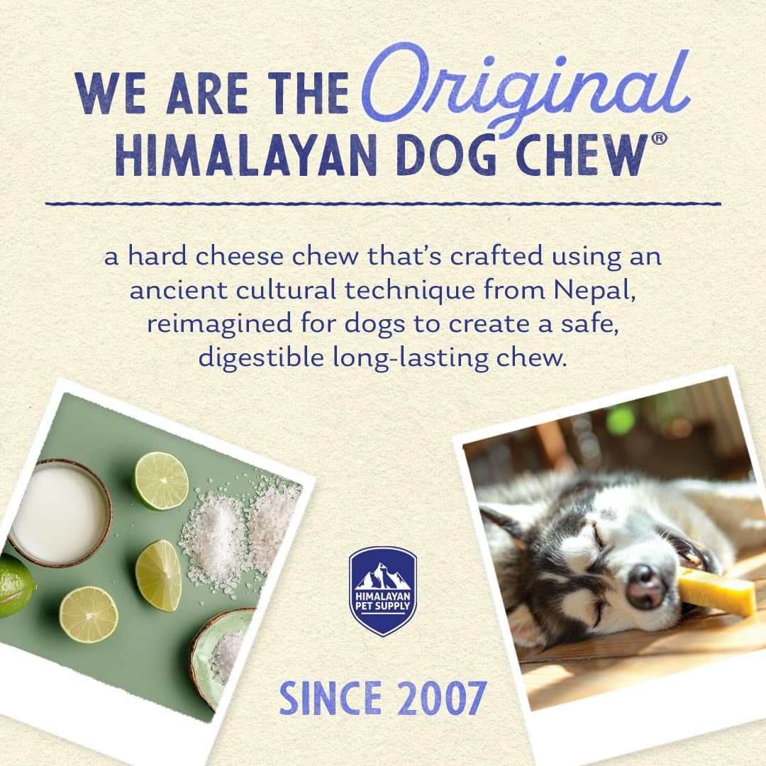 Himalayan Dog Chew Original Yak Cheese Dog Chew, Gluten Free, Healthy Dog Treats, Grain & Lactose Free 100% Natural, Long Lasting Dog Chews for Dogs under 65 Lbs