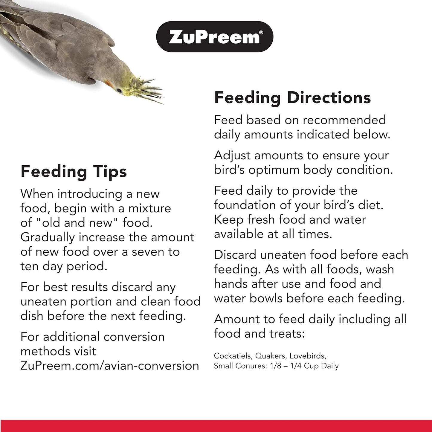 Zupreem Natural Pellets Bird Food for Medium Birds, 2.5 Lb (Pack of 2) - Daily Nutrition, Made in USA for Cockatiels, Quakers, Lovebirds, Small Conures