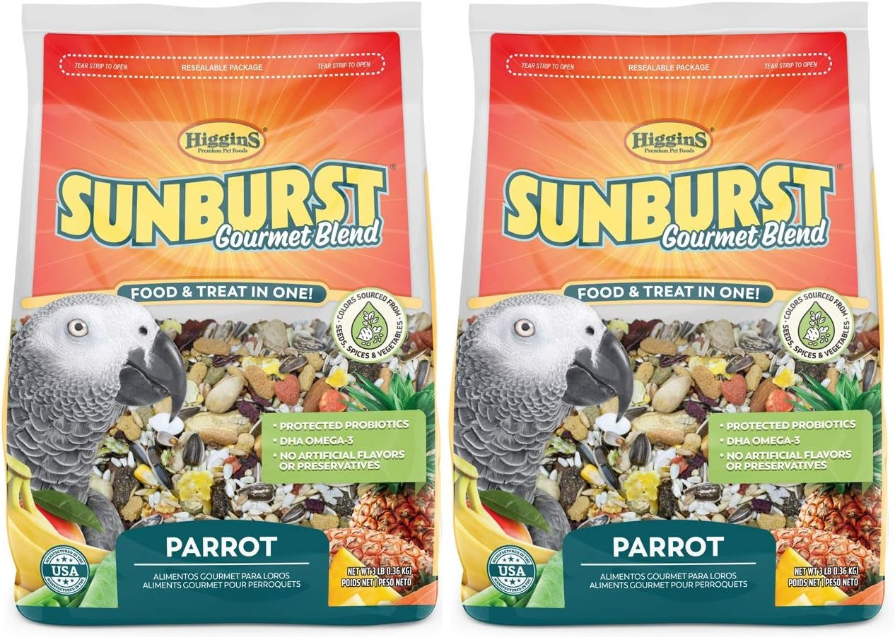 Sunburst Gourmet Blend Parrot Food 3 Lbs - Pack of 2