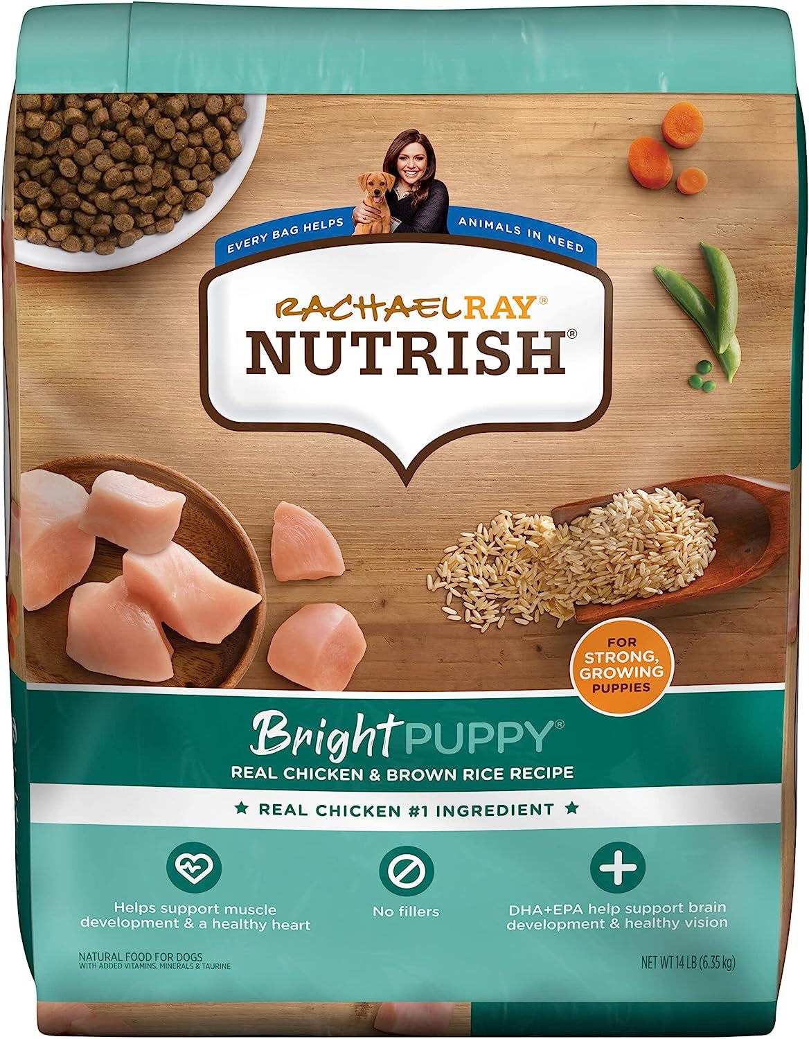 Rachael Ray Nutrish Bright Puppy Premium Natural Dry Dog Food, Real Chicken & Brown Rice Recipe