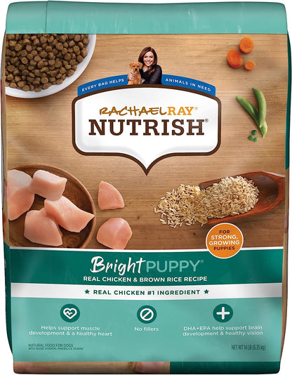 Rachael Ray Nutrish Bright Puppy Premium Natural Dry Dog Food, Real Chicken & Brown Rice Recipe