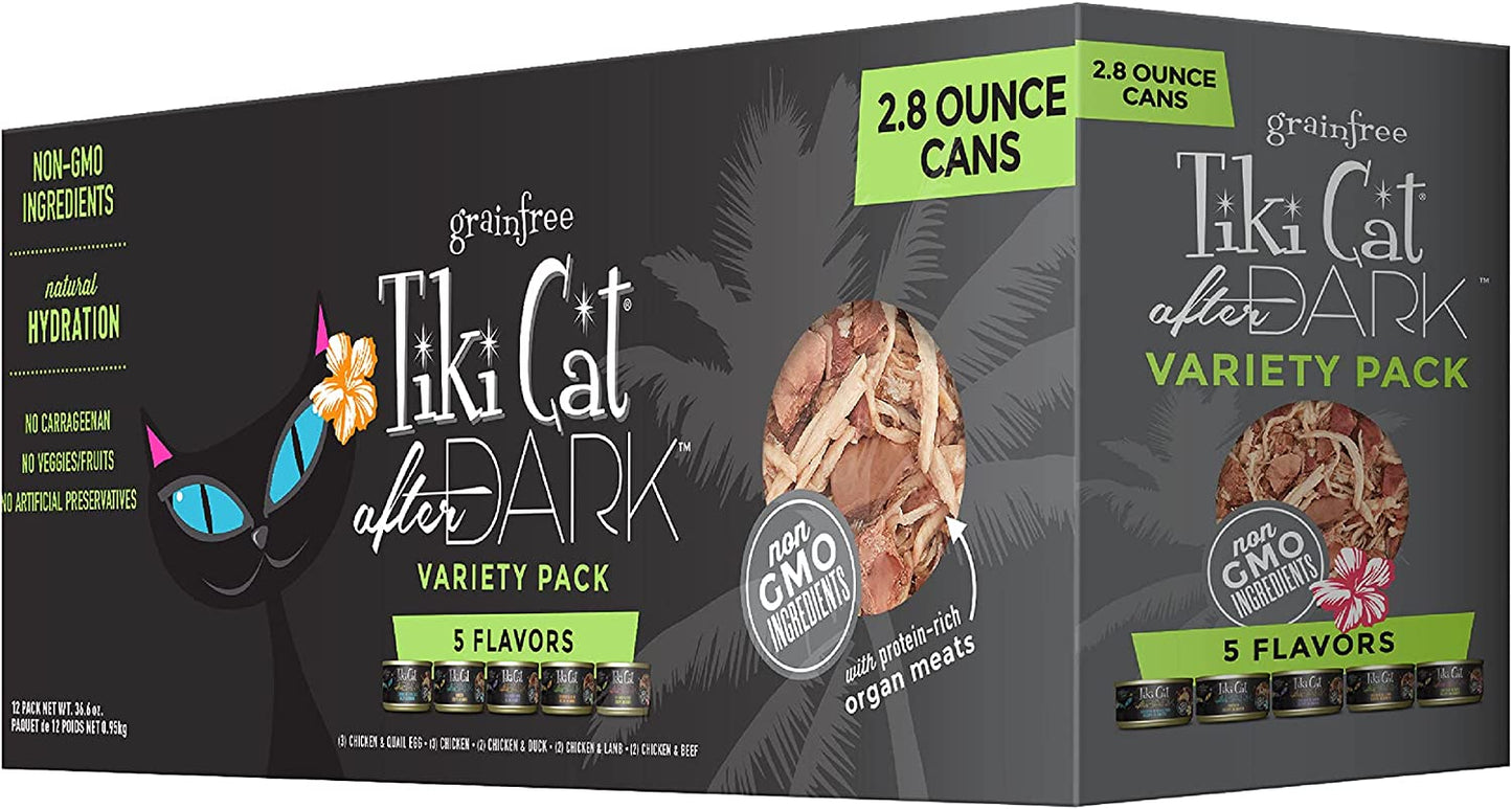 After Dark, Variety Pack, High-Protein and 100% Non-Gmo Ingredients, Wet Cat Food for Adult Cats (Pack of 12)