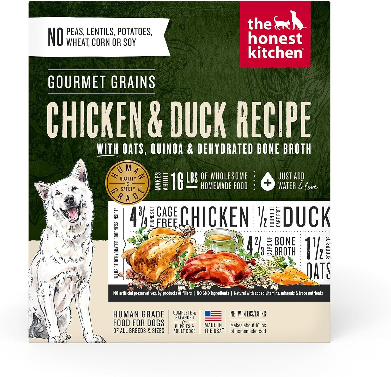 The Honest Kitchen Human Grade Dehydrated Whole Grain Dog Food - Complete Meal or Topper