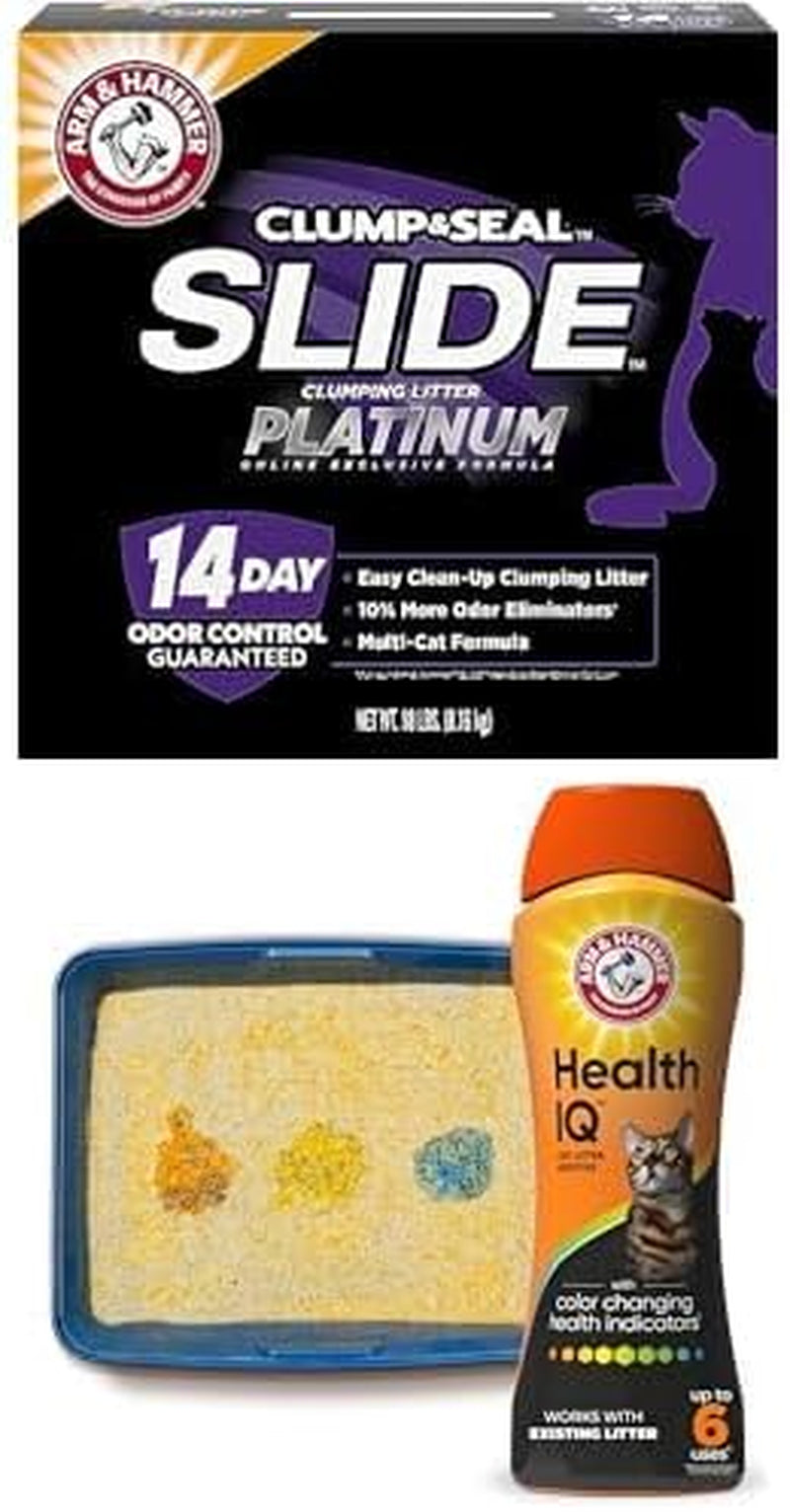 Arm Hammer SLIDE Platinum Multi-Cat Easy Clean-Up Clumping Cat Litter, 14 Days of Odor Control 18 Lb