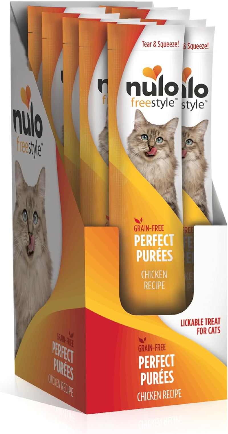 Nulo Freestyle Grain-Free Perfect Purees Premium Wet Cat Treats, Squeezable Meal Topper for Felines, High Moisture Content to Support Cat Hydration