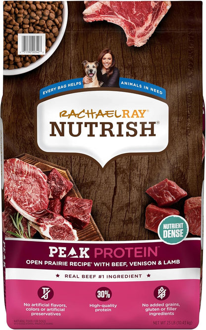 Rachael Ray Nutrish PEAK Natural Dry Dog Food, Open Prairie Recipe with Beef, Venison & Lamb, Grain Free (Packaging May Vary)