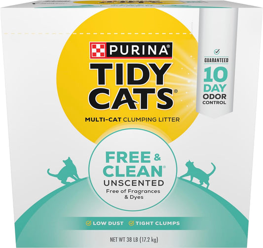 Purina Tidy Cats Clumping Cat Litter, Free & Clean Unscented Multi Cat Litter