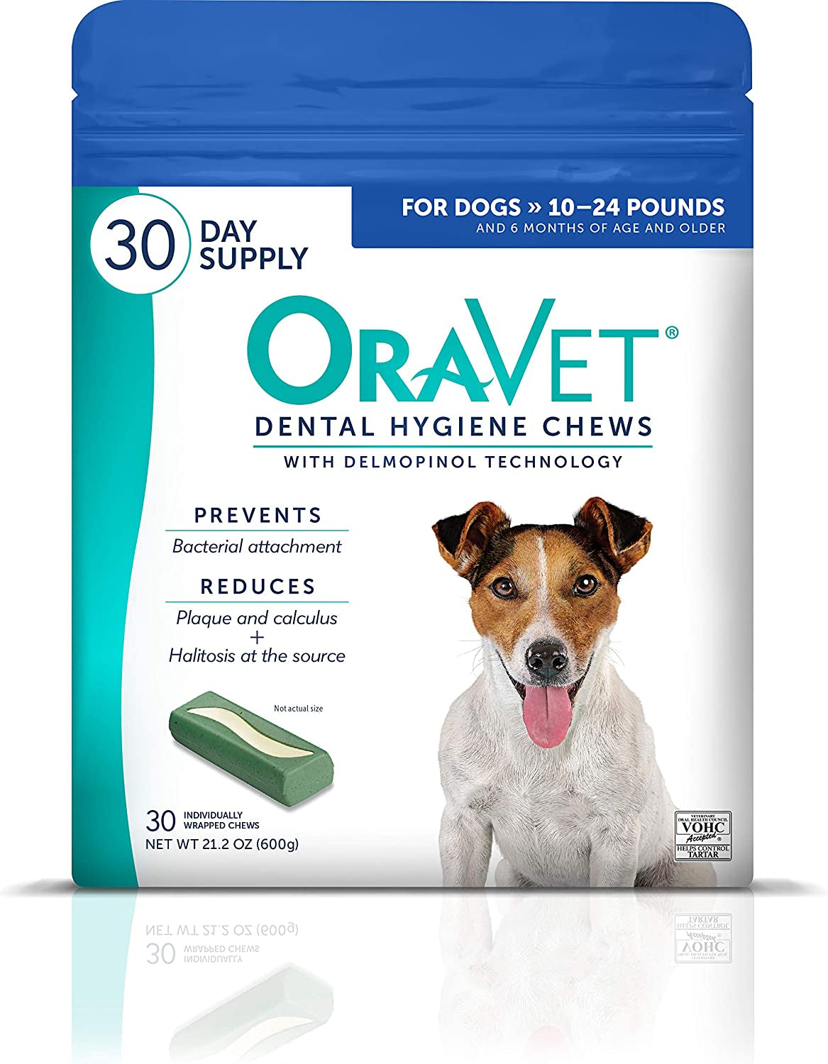 ORAVET Dental Chews for Dogs, Oral Care and Hygiene Chews (Small Dogs, 10-24 Lbs.) Blue Pouch