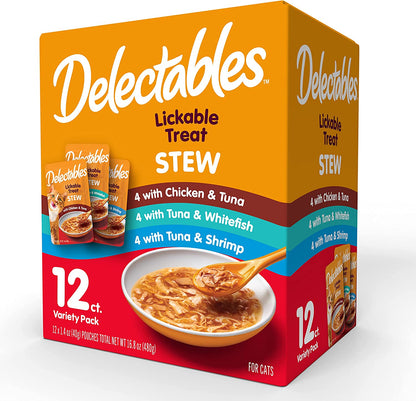 Hartz Delectables Stew Lickable Wet Cat Treats for Adult & Senior Cats