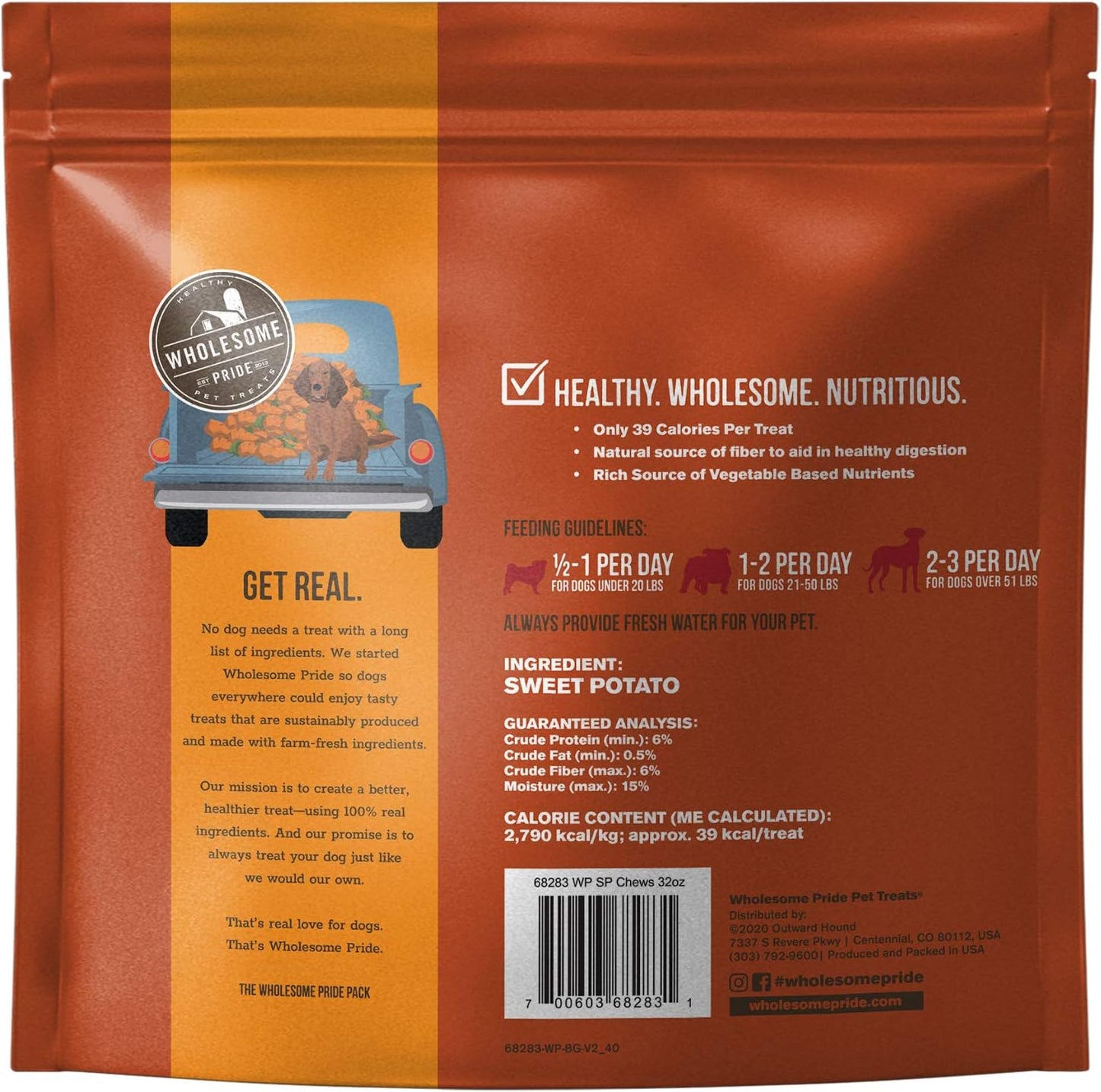 Wholesome Pride Sweet Potato All-Natural Single Ingredient Dog Treats