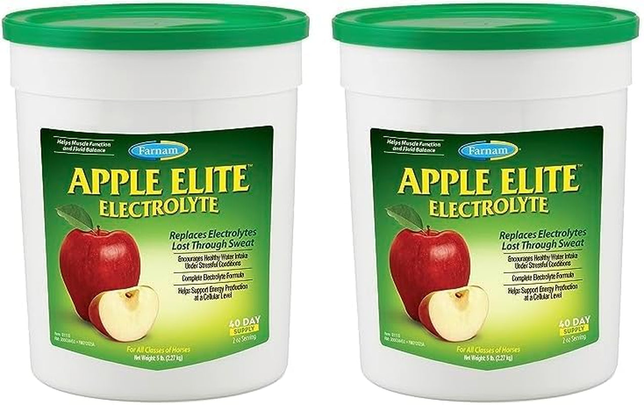 Apple Elite Horse Electrolyte Powder, Replaces Minerals Lost in Sweat during Exercise, Extreme Weather & Stressful Conditions, 5 Lb., 40 Day Supply