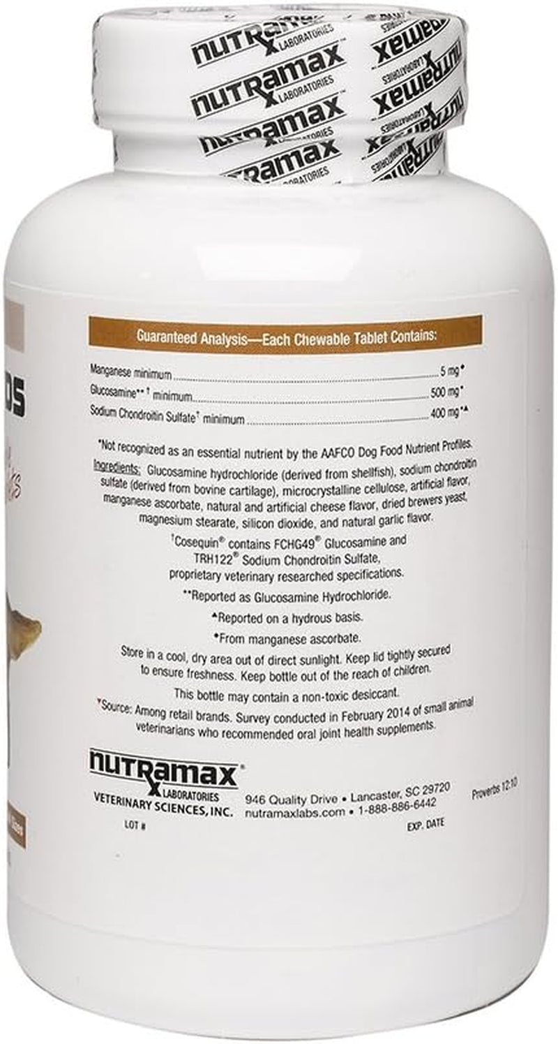 Nutramax Cosequin DS Joint Health Supplement for Dogs - with Glucosamine and Chondroitin, 132 Chewable Tablets