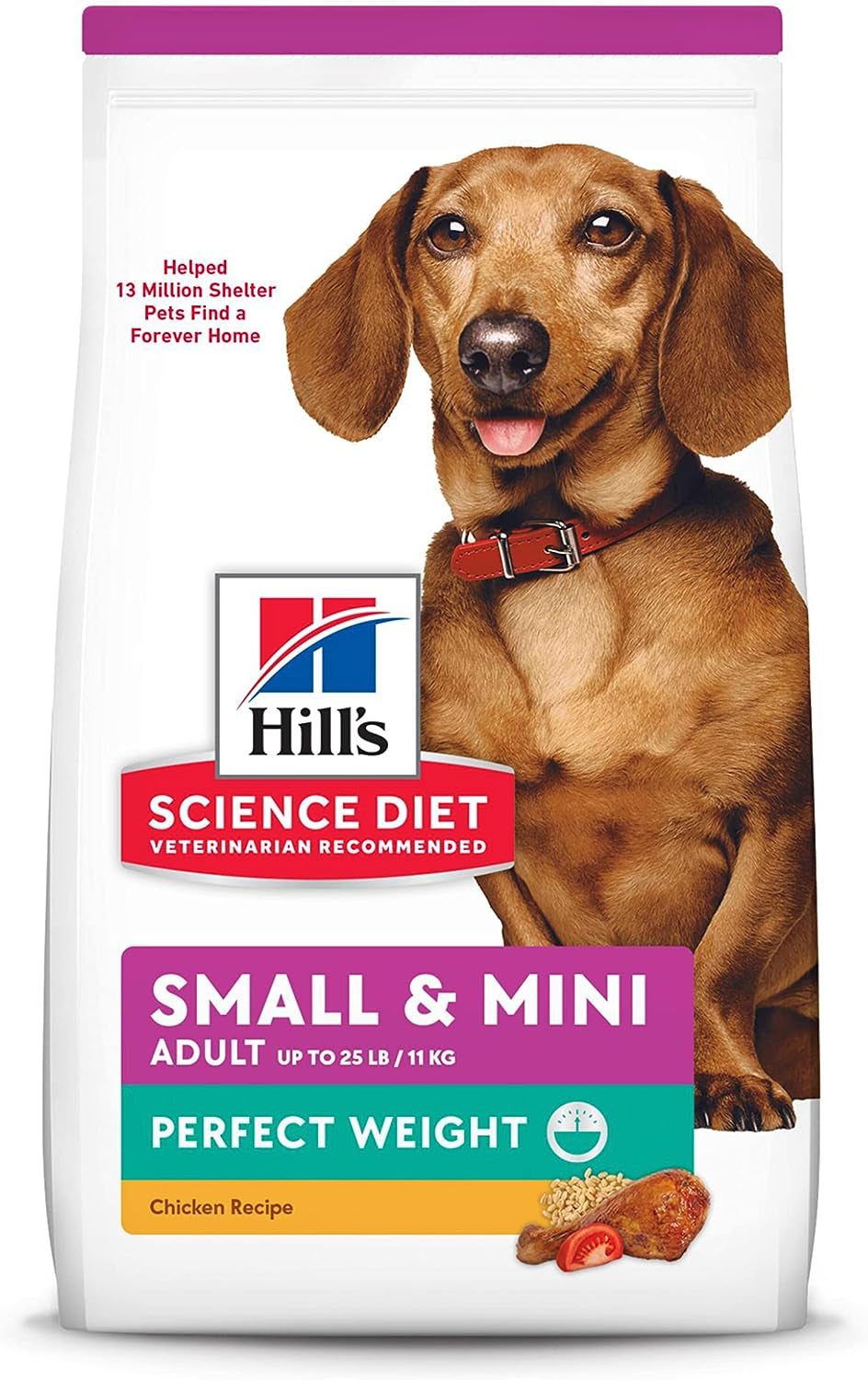 Perfect Weight, Adult 1-6, Small & Mini Breeds Weight Management Support, Dry Dog Food, Chicken Recipe