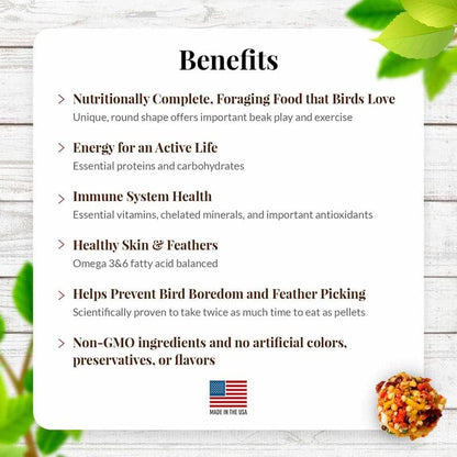 LAFEBER'S Sunny Orchard Nutri-Berries Pet Bird Food, Made with Non-GMO and Human-Grade Ingredients, for Cockatiels Conures Parakeets (Budgies) Lovebirds