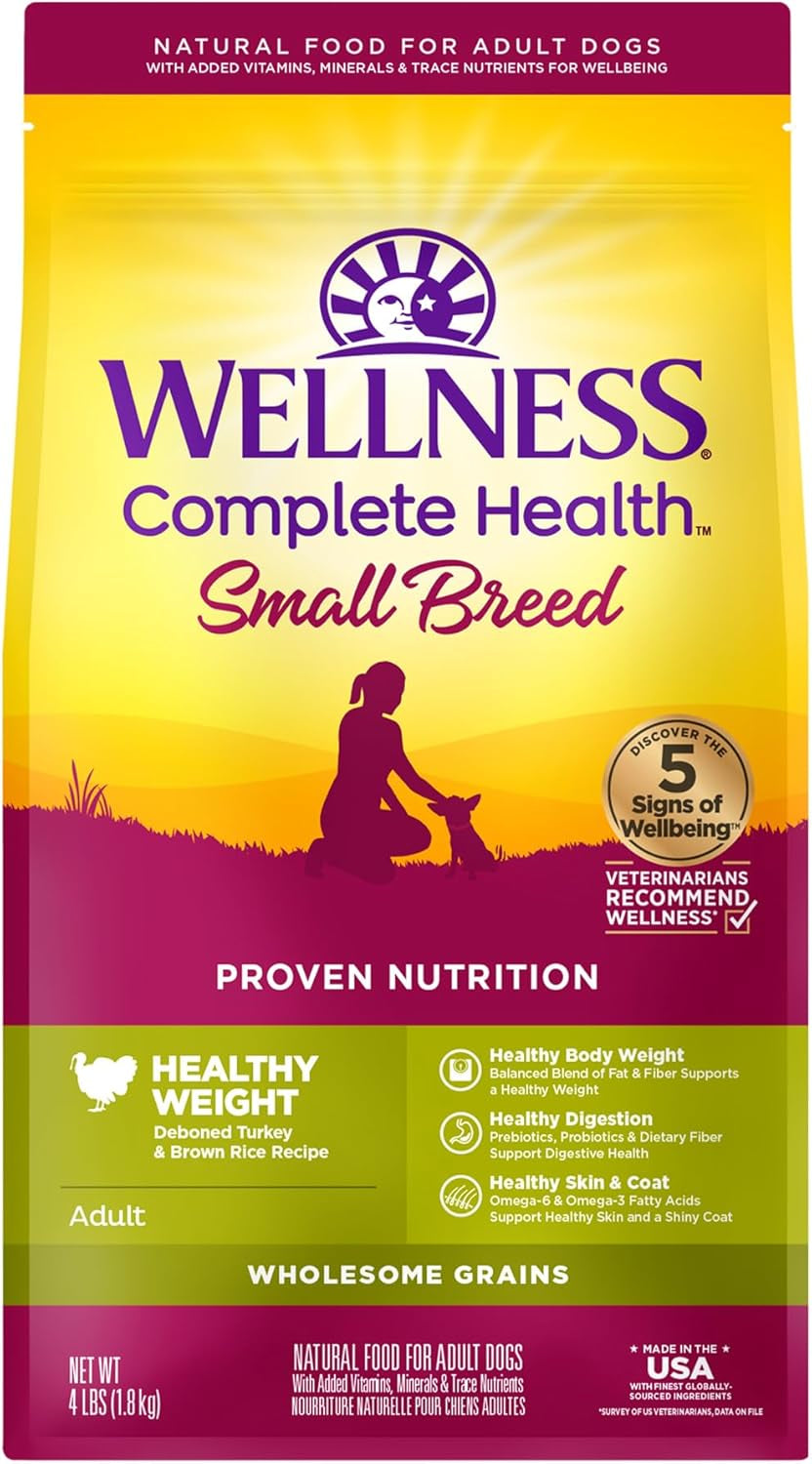 Complete Health Small Breed Adult Dry Dog Food with Grains and Real Turkey, Natural Ingredients, Omega Fatty Acids, and Probiotics, Made in USA