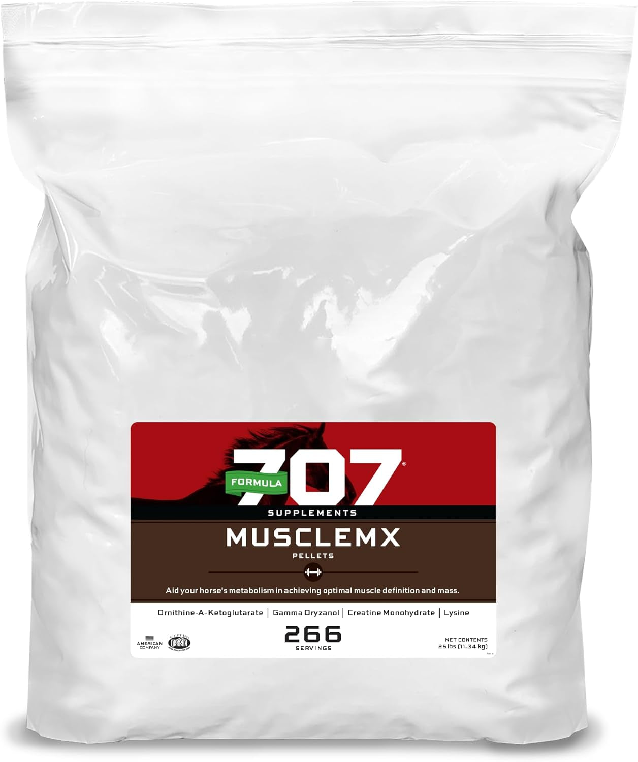 Musclemx Equine Supplement, 3Lb Bag - Conditioning Support and Muscle Builder for Horses with Lysine, Gamma Oryzanol, Creatine & OKG