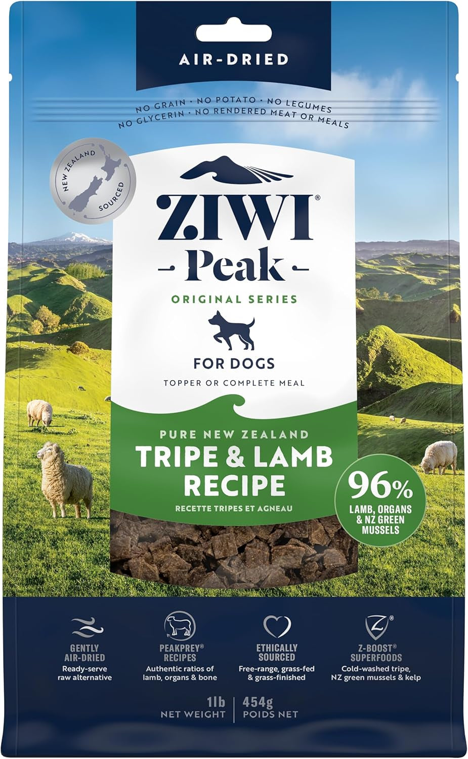 ZIWI Peak Air-Dried Dog Food - All Natural, High Protein, Grain Free, Limited Ingredient with Superfoods