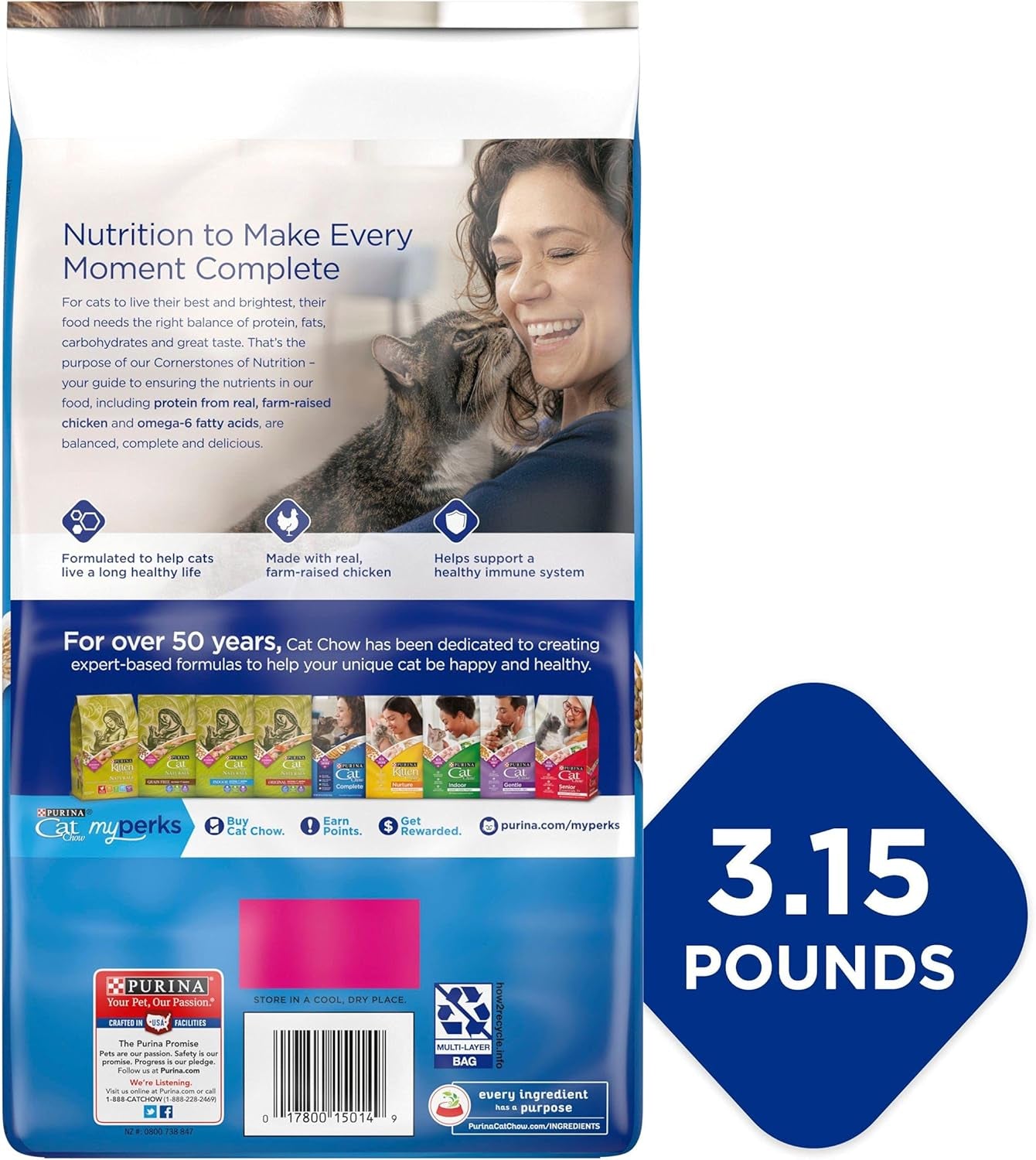 Purina Cat Chow High Protein Dry Cat Food, Complete - (Pack of 4)