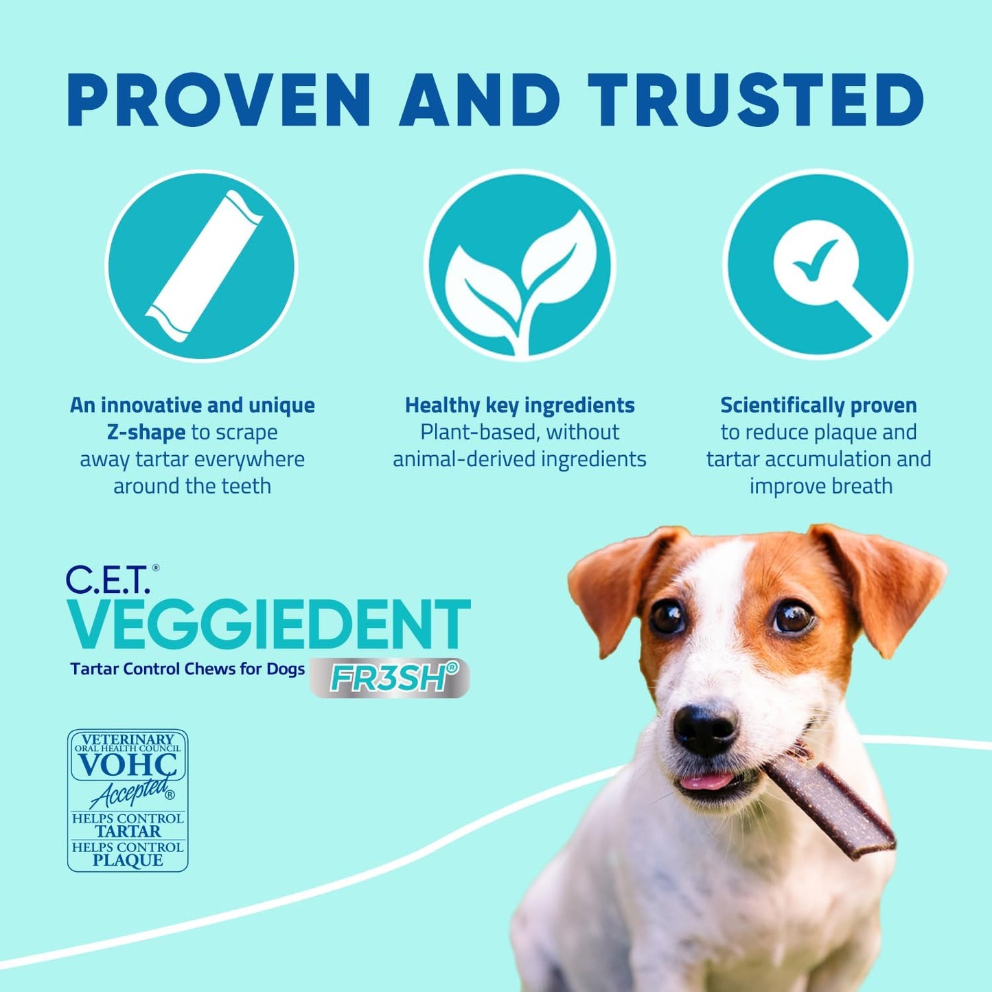 Virbac CET VEGGIEDENT FR3SH Tartar Control Chews for Dogs