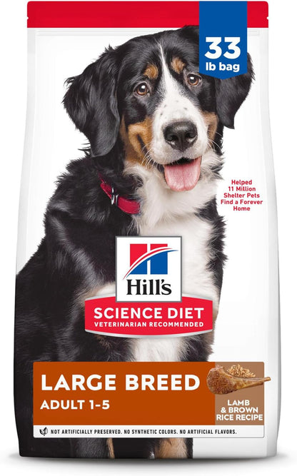 Hill'S Science Diet Large Breed, Adult 1-5, Large Breed Premium Nutrition, Dry Dog Food, Lamb & Brown Rice, 33 Lb Bag