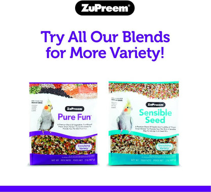 Zupreem Pure Fun Bird Food for Large Birds, Variety Blend of Fruit, Fruitblend Pellets, Vegetables, Nuts for Amazons, Macaws, Cockatoos