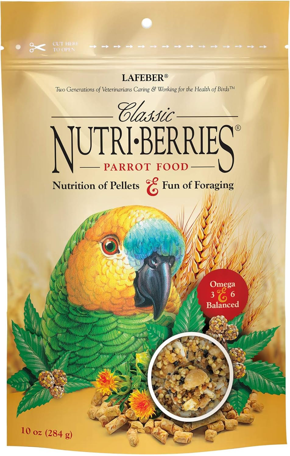 LAFEBER'S Classic Nutri-Berries Pet Bird Food, Made with Non-Gmo and Human-Grade Ingredients, for Parrots