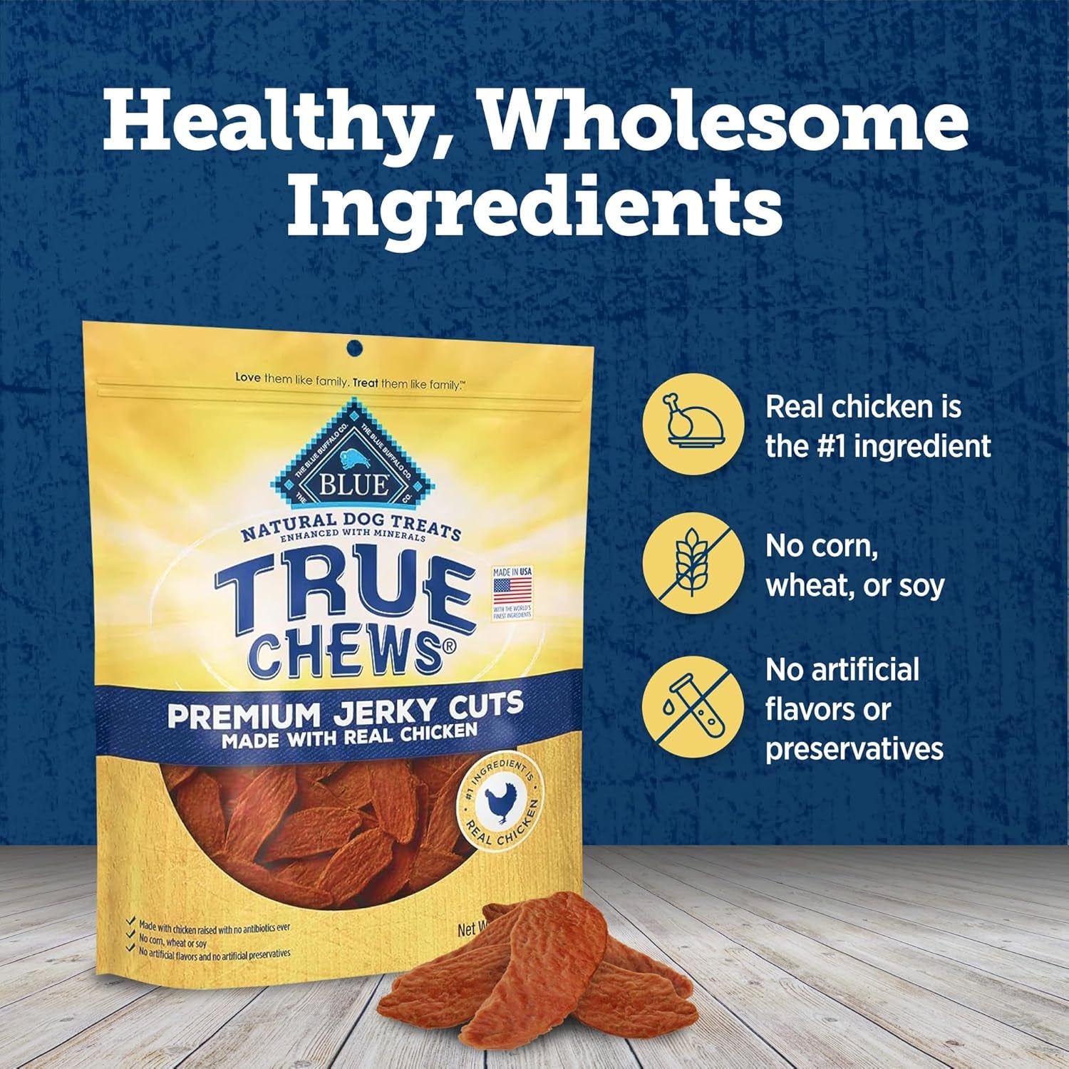 Blue Buffalo True Chews Premium Jerky Cuts Dog Treats with Natural Ingredients