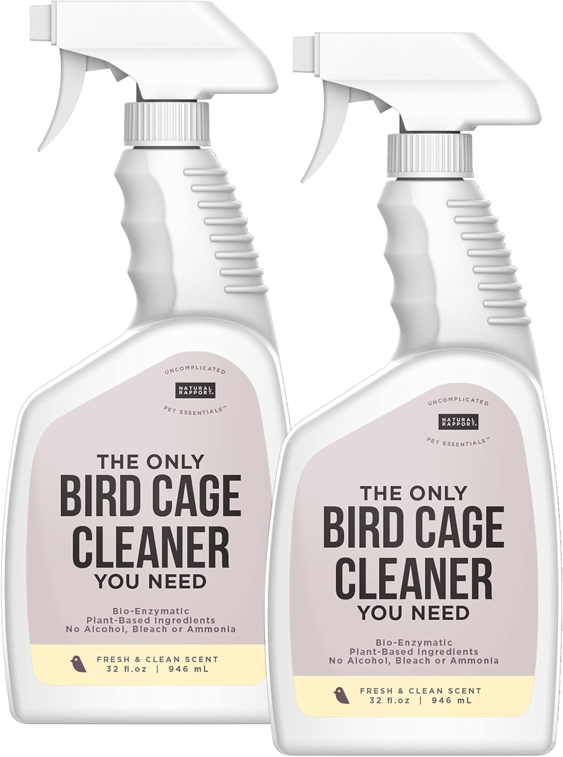 Natural Rapport Bird Cage Cleaner - the Only Bird Cage Cleaner You Need - Bird Poop Spray Remover, Naturally Removes Bird Waste