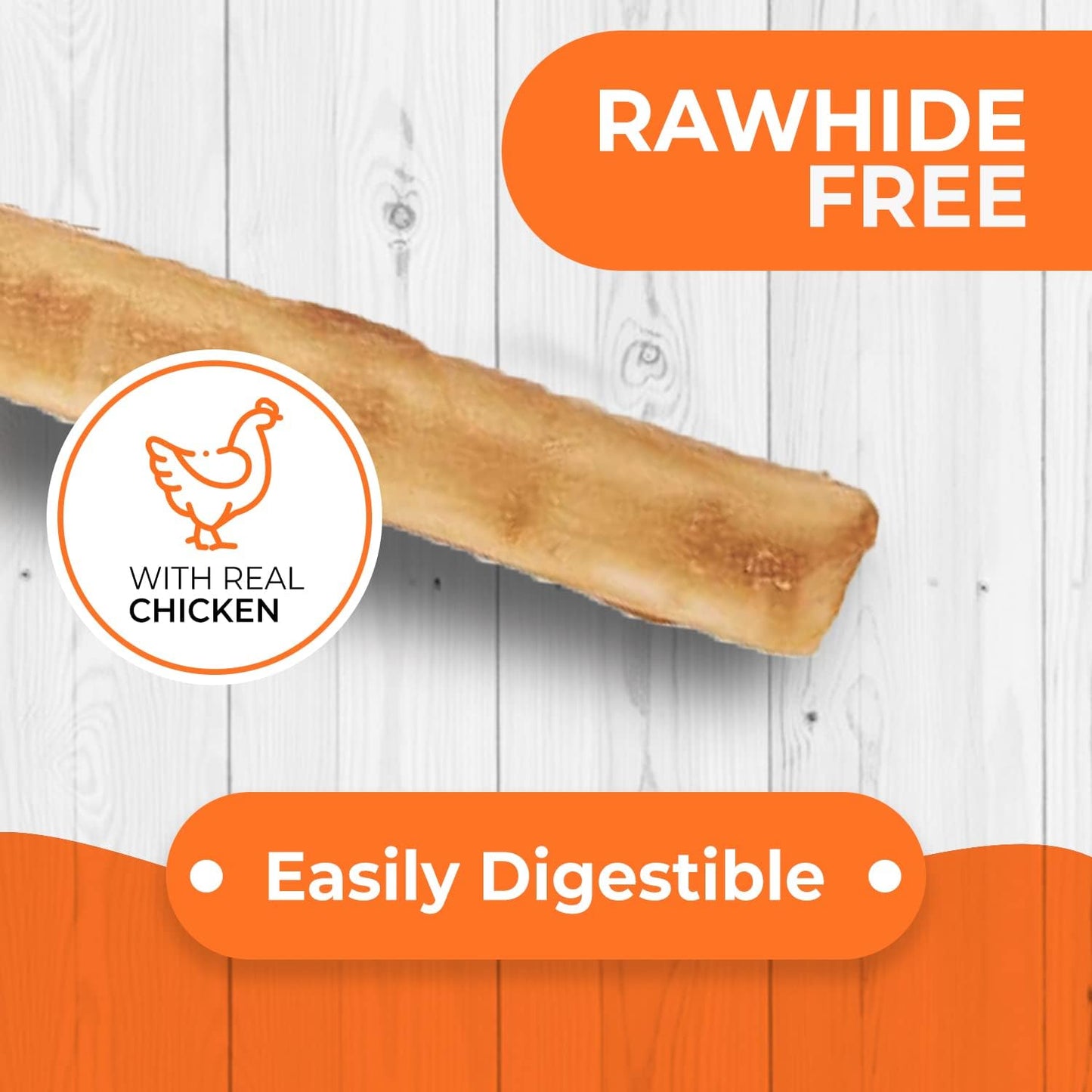 Canine Naturals Chicken Recipe Chew - Rawhide Free Dog Treats - Made from USA Raised Chicken - All-Natural and Easily Digestible