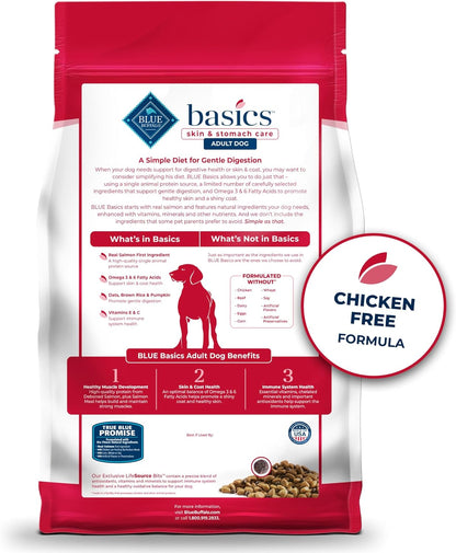 Blue Buffalo Basics Adult Dry Dog Food, Skin & Stomach Care, Limited Ingredient Diet for Dogs