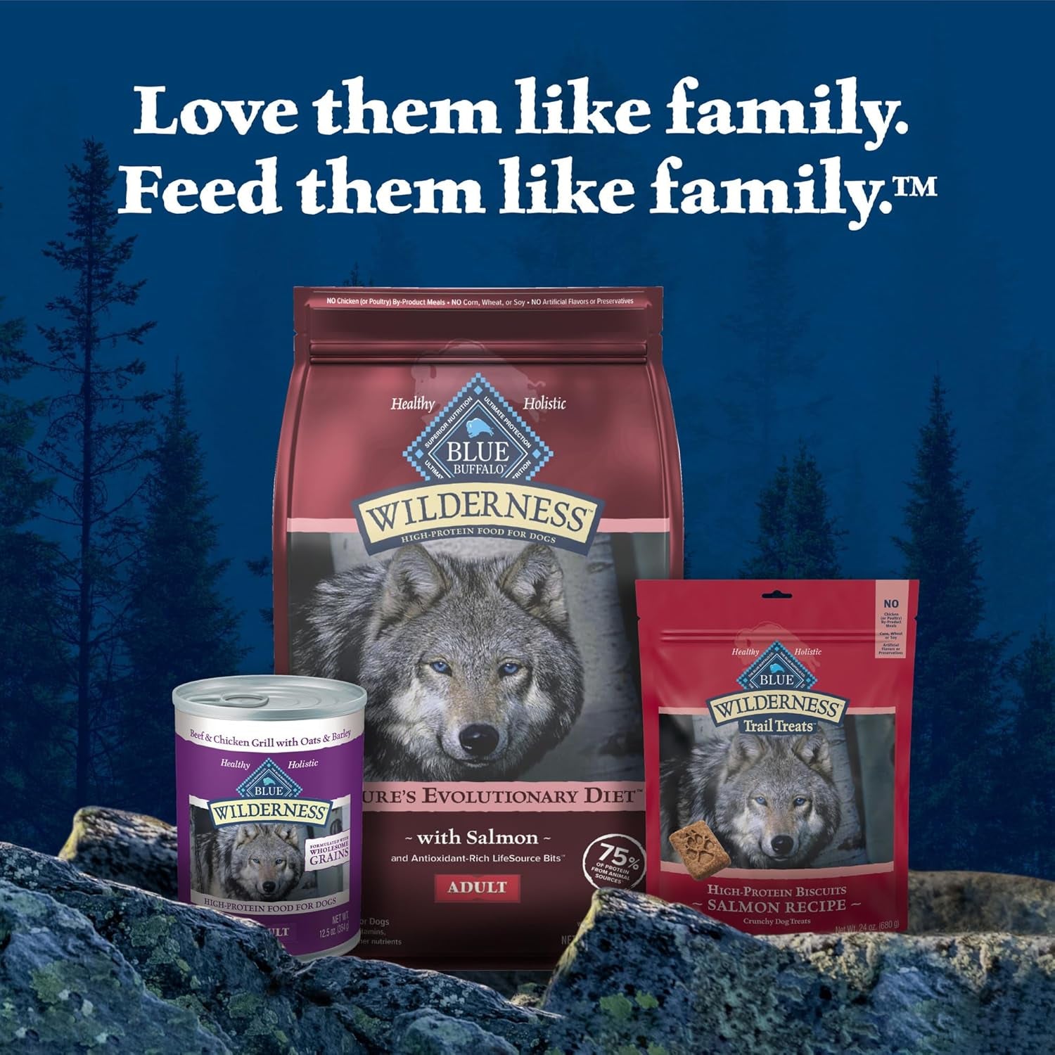 Blue Buffalo Wilderness Natural High-Protein Dry Food for Adult Dogs