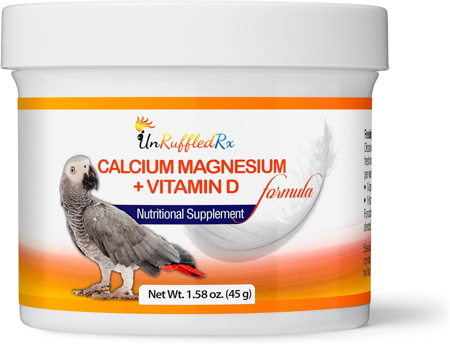 Nutritional Calcium Supplement for Birds Magnesium + Vitamin D3 | Bird Health Supplements | Completely Tasteless and Easy Dissolvable in Water