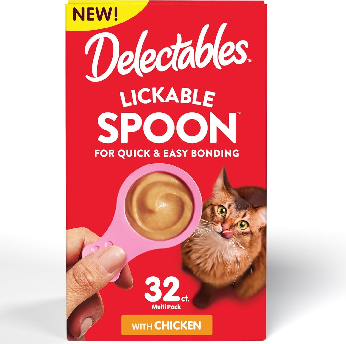 Hartz New Delectables Lickable Spoon Interactive Lickable Cat Treats for Quick & Easy Bonding