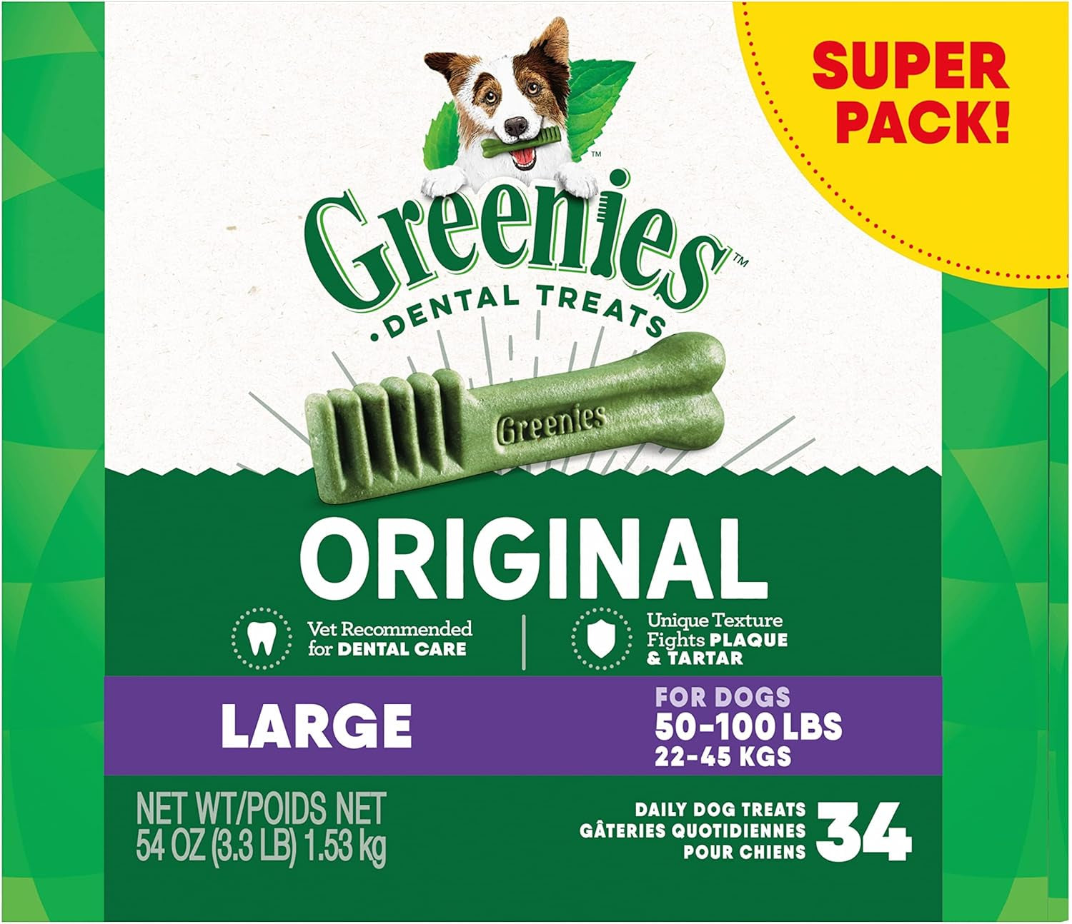 Greenies Original Large Natural Dental Care Dog Treats