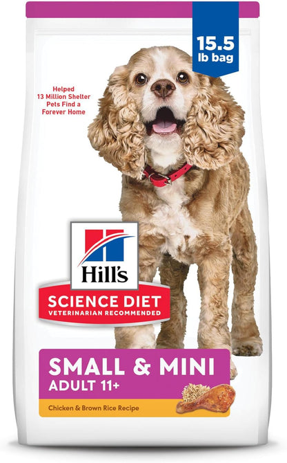 Hill'S Science Diet Small & Mini, Senior Adult 11+, Small & Mini Breeds Senior Premium Nutrition, Dry Dog Food, Chicken, Brown Rice & Barley