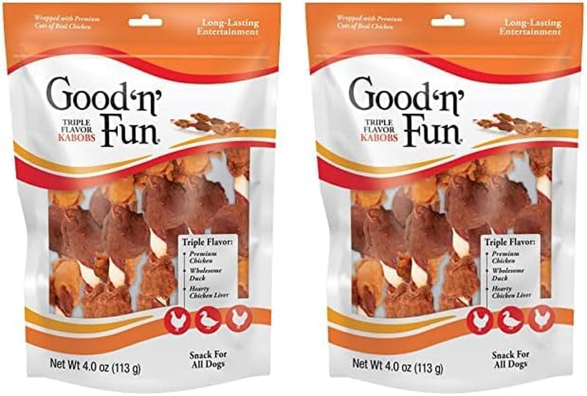 Good'N'Fun Triple Flavored Rawhide Kabobs for Dogs, 1.5 Pound (Pack of 1)