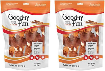 Good'N'Fun Triple Flavored Rawhide Kabobs for Dogs, 1.5 Pound (Pack of 1)