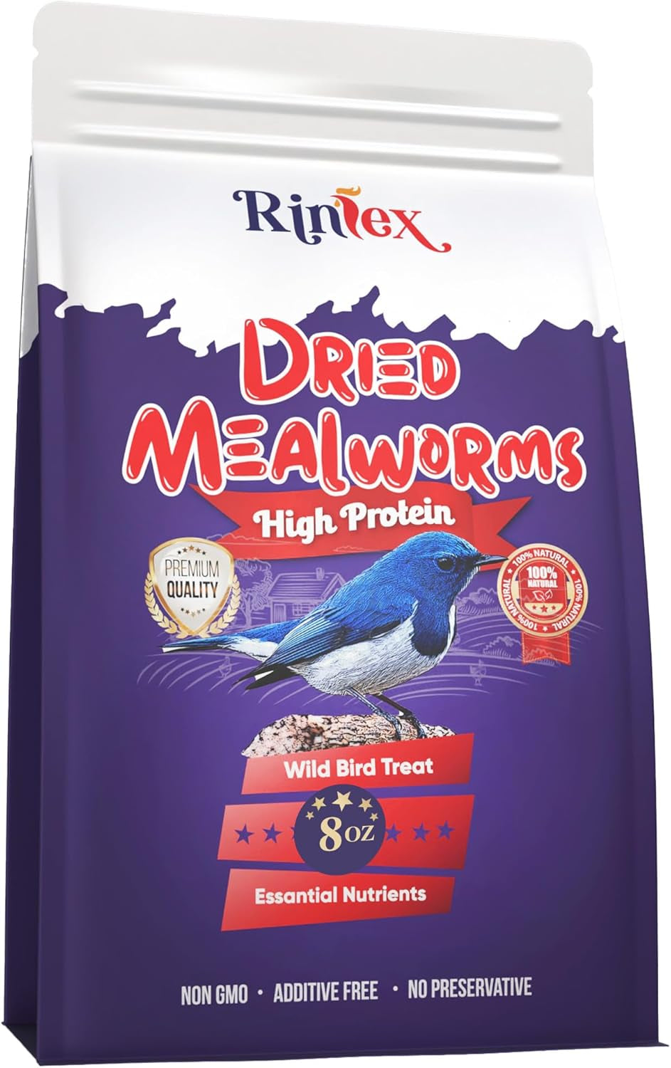 Dried Mealworms - Premium Chicken Treats, High Protein Mealworms for Chickens, Ducks, Laying Hens - Improves Egg Quality, Boosts Immune System & Feathers