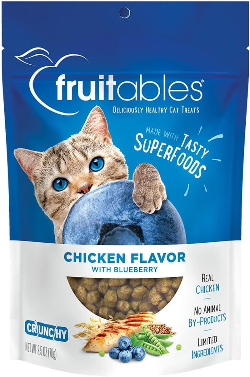 Fruitables Cat Treats - Crunchy Treats for Cats - Healthy Low Calorie Treats Packed with Protein - Free of Wheat, Corn and Soy