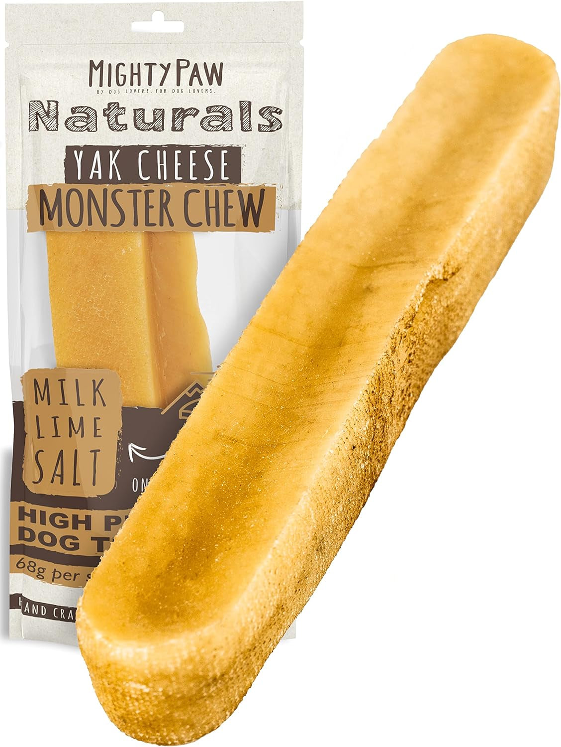 Mighty Paw Yak Cheese Dog Chews - All-Natural Treats for Dogs - High Protein Treat with 68 Grams of Protein per Chew - Delicious and Long Lasting - Odor Free with Limited Ingredients