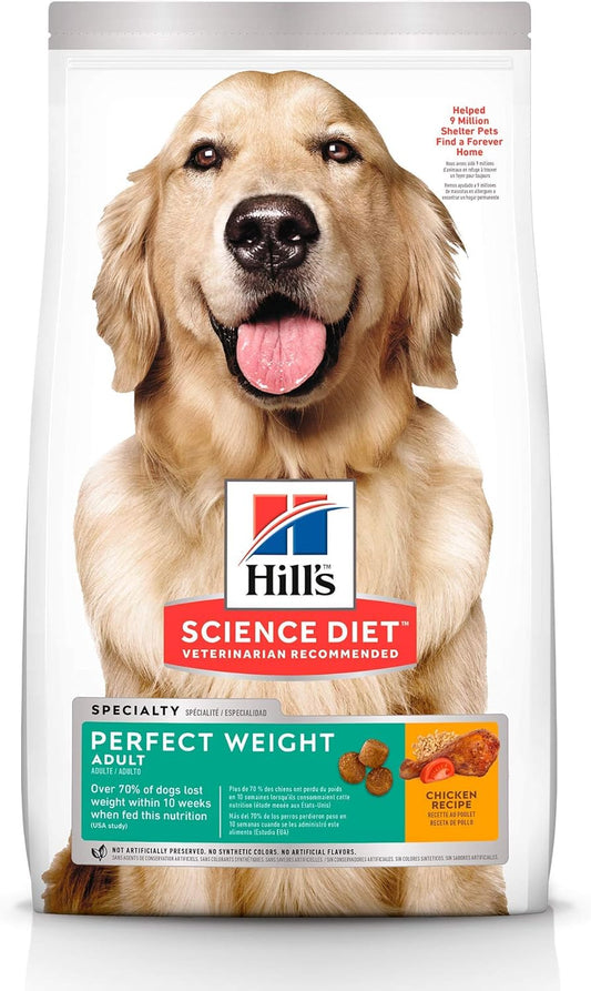 Hill'S Science Diet Perfect Weight, Adult 1-6, Weight Management Support, Dry Dog Food, Chicken Recipe