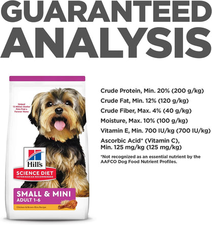 Hill's Science Diet Small & Mini, Adult 1-6, Small & Mini Breeds Premium Nutrition, Dry Dog Food