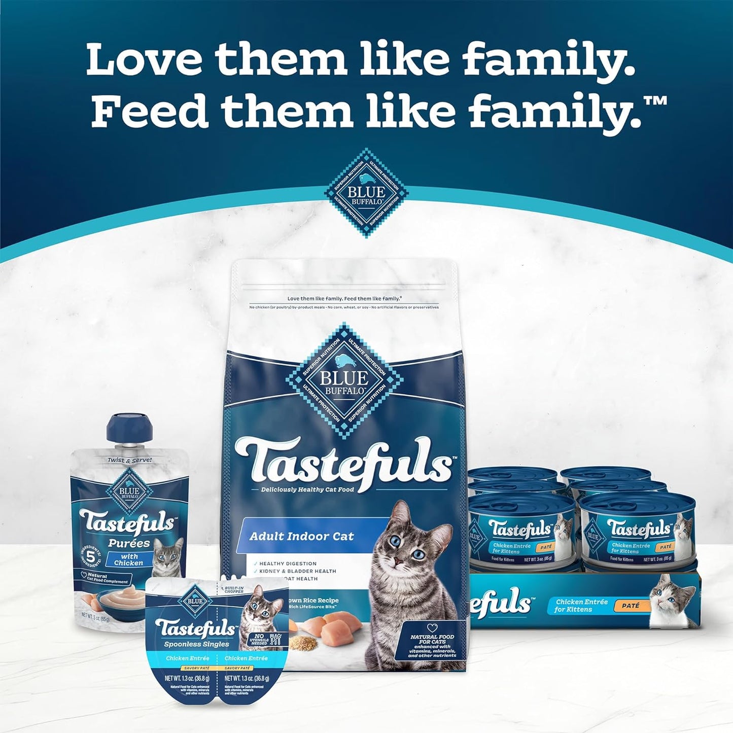 Tastefuls Flaked Wet Cat Food Variety Pack, Made with Natural Ingredients | Tuna, Chicken, Fish & Shrimp, 3-Oz. Cans (12 Count, 4 of Each)