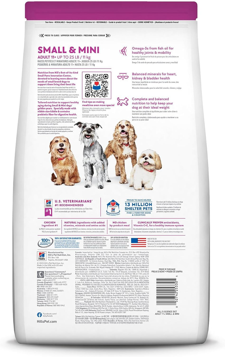 Hill'S Science Diet Small & Mini, Senior Adult 11+, Small & Mini Breeds Senior Premium Nutrition, Dry Dog Food, Chicken, Brown Rice & Barley